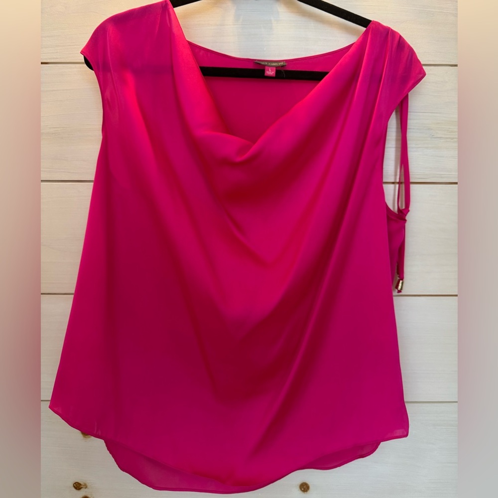Vince Camuto Fuchsia Drape Neck Blouse